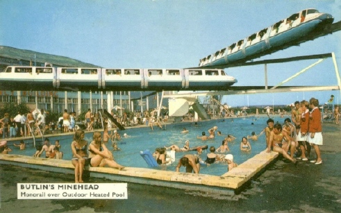 Butlins Minehead outdoor pool monorails